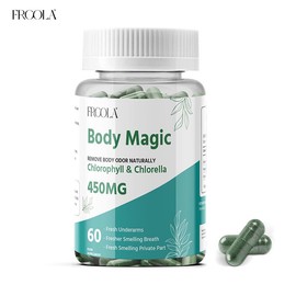 FRCOLA-body odor,- Body Odor Remover, Promotes gastrointestinal digestion，Fresh breath，detoxing ,vegan| Dietary| Beauty body magic chlorophyll capsule Edible Fitness Supplement Vitamin Healthcare - Specification: 1 Bottle