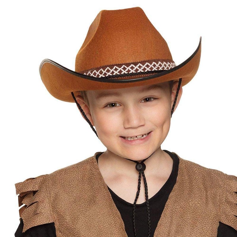 Boland 54370 Children's Cowboy Hat Brown, One size