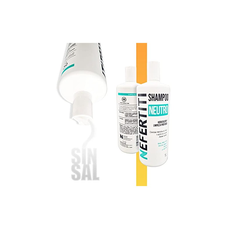 Pack 2 Shampoo Neutro Nefertiti 1L | Limpieza Profunda y