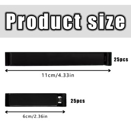 Pack of 50 Large Sealing Clips, Food Storage Clips Set 6 cm 11 cm Black Clips for Bags Kitchen