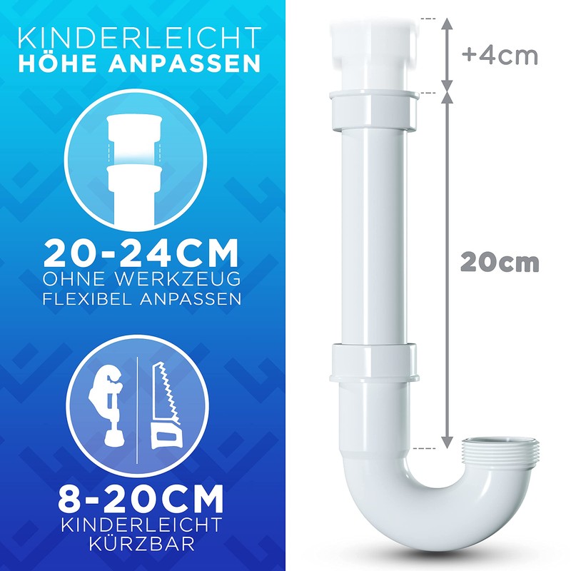 LOBENSWERK Flexible Drain Hose – 100% Waterproof – Siphon Kitchen