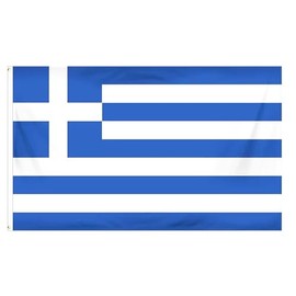 Cosymate Greece National Flag Greek Flag 3x5ft with Brass Grommets, Vivid Color, UV Fade Resistant, Canvas Header, Double Stitched, 90x150cm