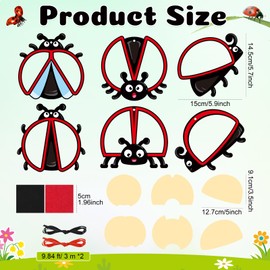 Tinlade 24 Pcs Ladybug Craft Kit Spring Suncatcher Kit Ladybug Suncatcher Craft Window DIY Tissue Paper Suncatcher Decoration Ornament for Classroom Spring Party Favor Supplies