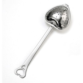 1Pc Silver Tea Strainers for Loose Tea Tea Infuser Heart Shaped Tea Filter Set Long Spoon Kitchen Mugs Diffuser with Handle Infuser Filter Spoon Easy to Use,Tea Filters,Home and Kitchen