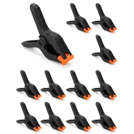 QWORK® 4.5 Inch Spring Clamp Heavy Duty Clamps Quick Grip for Woodwork Home Improvement Photography Studios - 12PCS