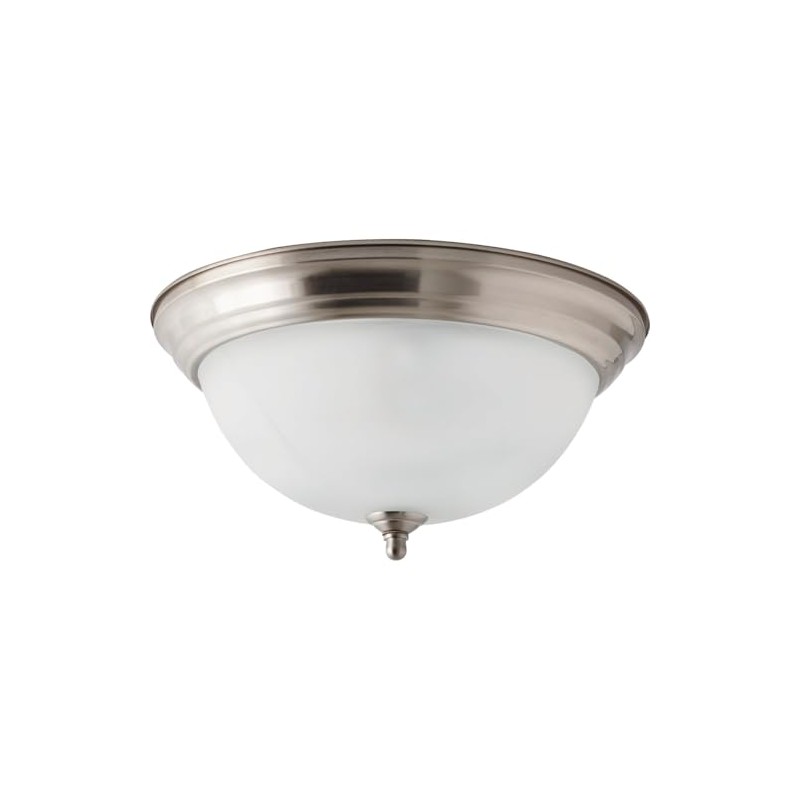 Canarm 2-Light Flush Mount, 13-Inch Brushed Nickel Finish with Alabaster
