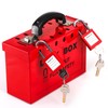 WUWEOT Group Lock Box, Red Portable Lockout Tagout Box Loto