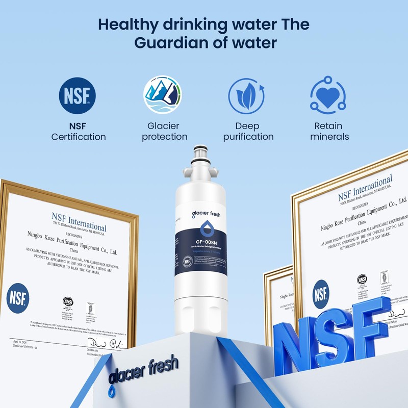 GLACIER FRESH Fridge Freezer Water Filter Replacement for Blomberg Beko