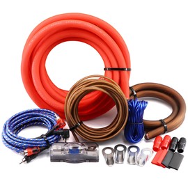 0 Gauge CCA (Copper Clad Aluminum) Complete Amplifier Wiring Kit - 3000W Max Car Audio Power Cable with Fuse | for Subwoofer, Mono Block, Big 3 Upgrade, RV & Boat