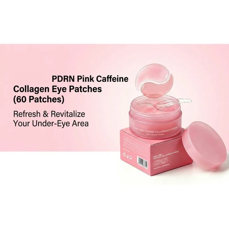 Parches Oculares De Gel Con Colágeno Y Cafeína, Bote Con