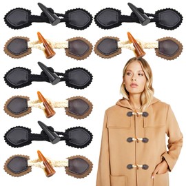 8 Paar Knebelknöpfe Dufflecoat Verschluss Knebelverschluss Dufflecoat Knöpfe Knebelverschlüsse Toggle Button für alle Arten von Kleidung Strickwaren Rucksäcken DIY Handgefertigte Accessoires usw