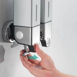Hotel & School Bathroom Wall-Mounted Double Dispenser Silver (Double)