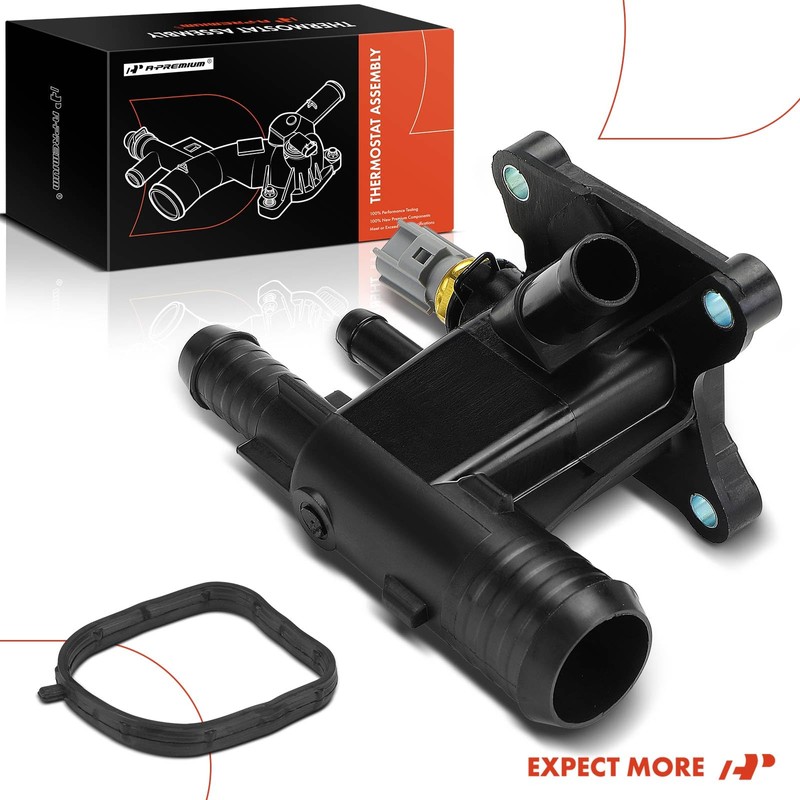 A-Premium Engine Coolant Thermostat Housing Assembly with Seal & Sensor