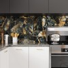 VEELIKE 15.7''x118'' Glossy Slate Gold Marble Countertop Contact Paper Waterproof