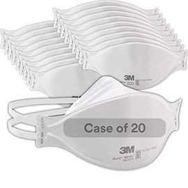 3M Aura Mascarilla con filtro para partículas 9210+, N95, paquete de 20 mascarillas desechables, convenientemente envueltas individualmente, APROBADA 