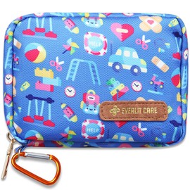 EVERLIT Mini Rescue Pack | 105 Medical Essentials Organized in Portable Storage Bag | Pocket Size Kids First Aid Kit with D Ring | Small Family-Friendly Travel Medical Kit (Playground)