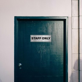 Staff Only Sign Aluminum Silver 9 x 3 Inches Self-Adhesive Waterproof Metal Door Wall Sign for Business Offices 4 Pack