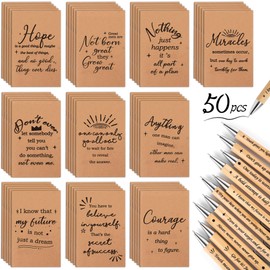 50 PCS Inspirational Ballpoint Pens Motivational Notebooks for Employee Coworkers Teacher Students Volunteer Appreciation Gifts