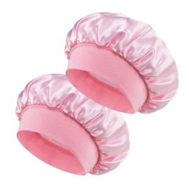 Satin Sleep Hat - Protection for Curly and Smooth Hair - Silk Cap to Prevent Frizz and Maintain Defined Curls During the Night (2pcs)