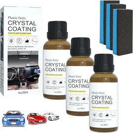 Crystal Coating for car,Plastic Parts Crystal Coating,Plastic Parts Crystal Coating for Car,Easy to Use Car Refresher, Great Gloss Protection (3PCS)