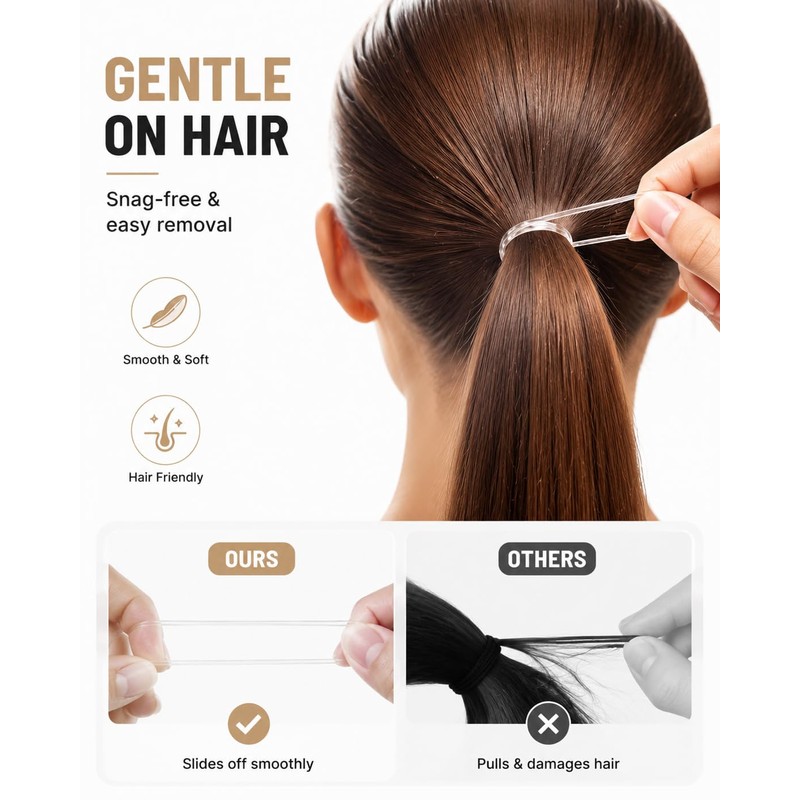 Runzefeng 1000 PCS Clear Elastic Hair Bands, Mini Hair Bands