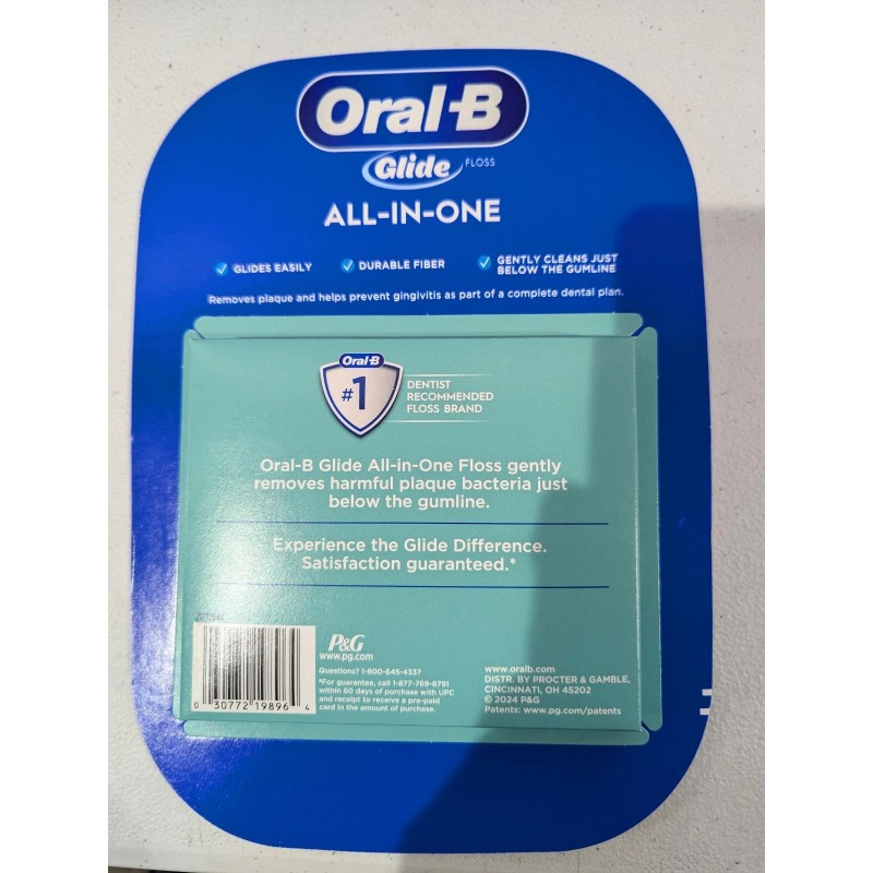 Oral-B Glide All-In-One Mint Flavor Dental Floss, 44 m., 6