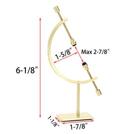 JUXYES Golden Toned Sphere Holder Caliper Stand, Caliper Style Display Stand For Mineral, Ornament, Gem, Shell, Coin, etc (S)