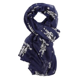 GFM® Women's Cow Cows Print Scarf Cw-22-Navy-(PSCF-FLD-CW-22-GHNL)