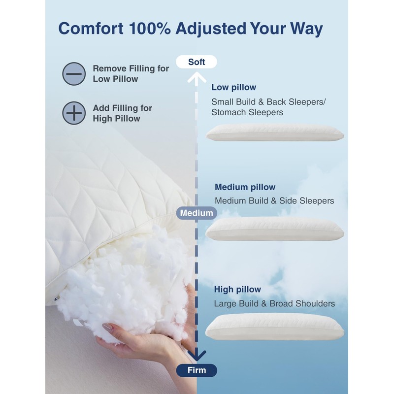 ZonLi Adjustable Memory Foam Body Pillow for Adults, Firm Support