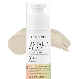 Pantalla Solar Facial Mineral de Alta Protección 50ml | Protección Uva | Uvb Amplio Espectro | Efecto Matificante