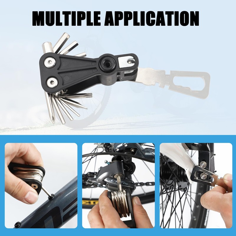 ZUKKA Foldable Bicycle Multifunctional Tool, 18 in 1 Bicycle Repair