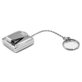 Retractable Keychain With Belt Clip Key Ring (28" Steel Chain Cord), Square, Regular