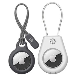 Desangu AirTag Keychain Holder Air tag Lock Case with Wire Cable Compatible with Apple AirTags, Ultra Durable Anti-Lost Protective Case for Luggage, Gift set/ 2pcs (DSG7555))
