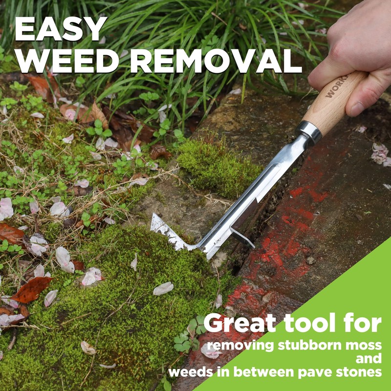 WORKPRO Crack Weeder, 12" Stainless Steel Crevice Weeding Tool with