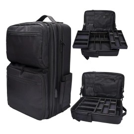 Mochila De Maquillaje Multifuncional Con Bandeja Y Divisores