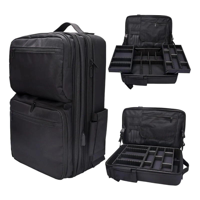 Mochila De Maquillaje Multifuncional Con Bandeja Y Divisores