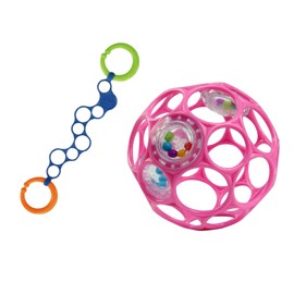 Orink (Blue) Oval Rattle (Pink) Set by Kids II, Bright Starts, Baby Stroller Toy, Stroller Strap, Teeth, Rattle, Oball, Baby Shower Gift