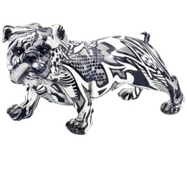 Lesser & Pavey Monochrome graffiti art design standing English Bulldog ornament figurine