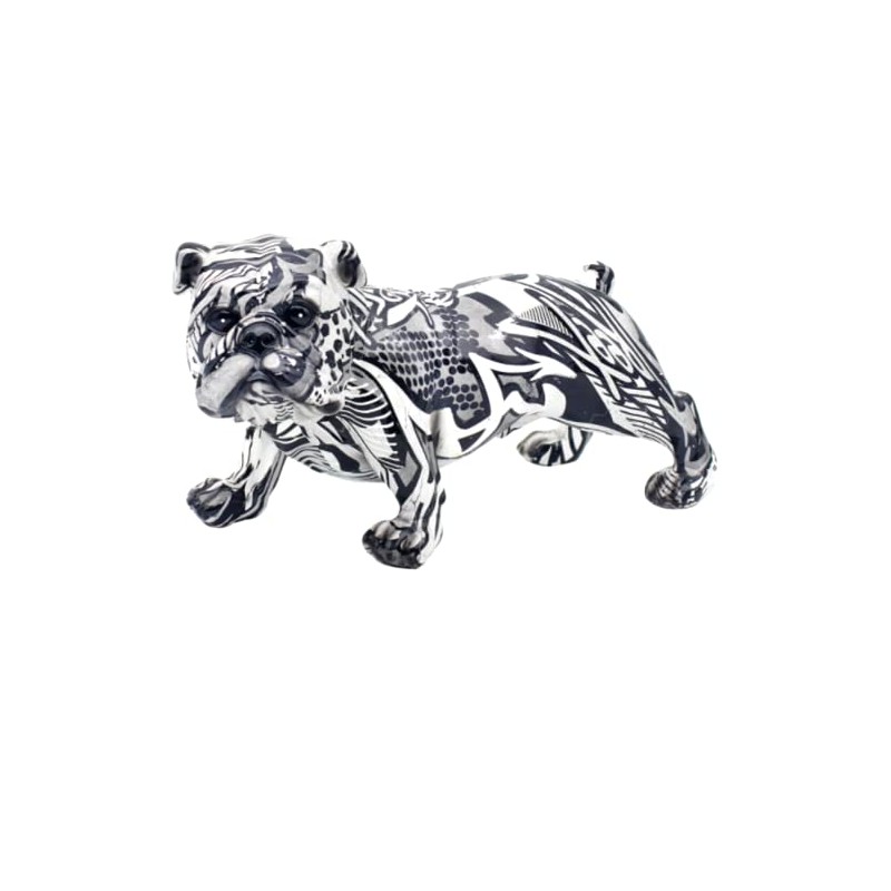 Lesser & Pavey Monochrome graffiti art design standing English Bulldog