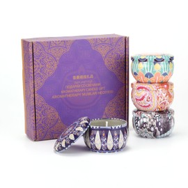 Scented Candles Gift Set for Women – Luxury Soy Wax Candle Gift Box for Birthday, Holiday, Wedding, or Thank You Gifts (Purple Suit)