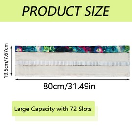 Gelishan Canvas Pencil Kit 72 Slots Artist Pencilsholder Roll Washable Fashionable Roll up Colored Pencils Holder Multi-Purpose Canvas Pencil Roll Wrap for Artist School Office