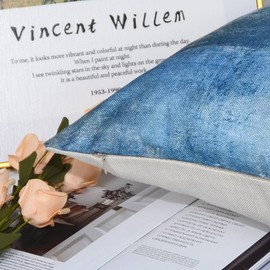 TIDWIACE Set of 4 Decorative Navy Blue Grey Cushion Covers 16x16 inches, Square Art Deco Modern Throw Pillow Cases for Outdoor Furniture Garden Bench Living Room Sofa Farmhouse Decor 40 x 40 cm