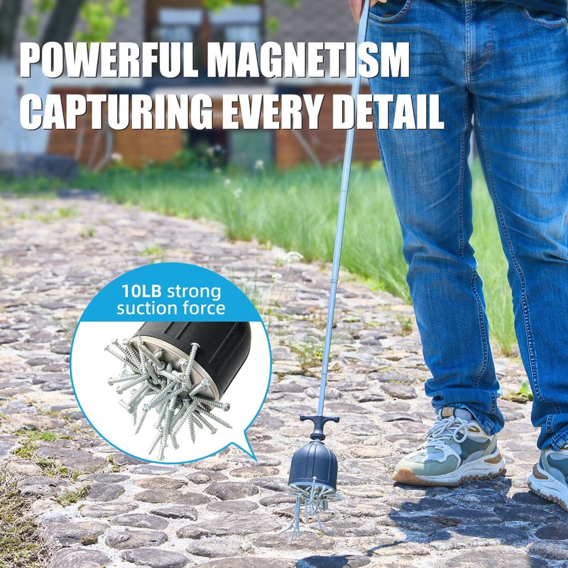 Magnetic Pickup Tool ，10LB Heavy Duty Magnet Stick with Handle,