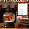Christmas Village Snow Globe Lighted Cardinal Holly Scene, Musical Snow
