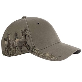 SAGEFINDS Embroidered Horses Baseball Hat | Barn Cap for Women | Gift for Horse Lovers | Stable | Equestrian | Cotton Twill | Adjusts to Fit Most