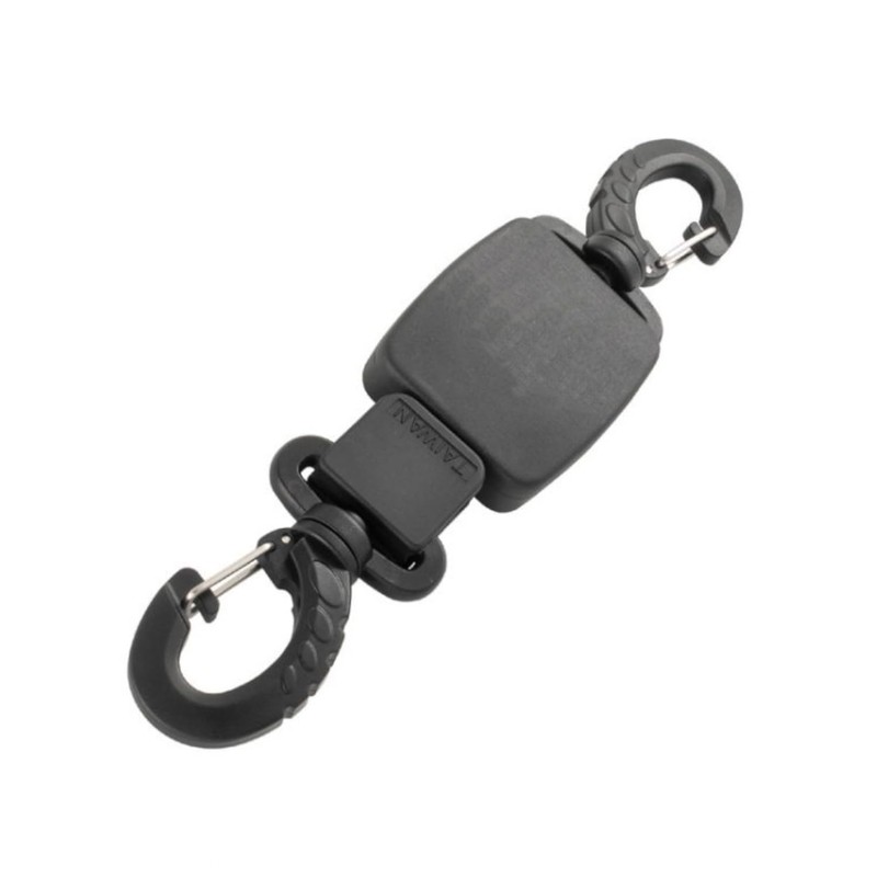 ABYSSTAR Stainless Steel Retractor with Carabiner Hook and Lead -