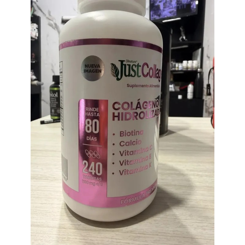 Justcollagen Colágeno Hidrolizado 240tabs 1150mg C/u Sabor Sin Sabor