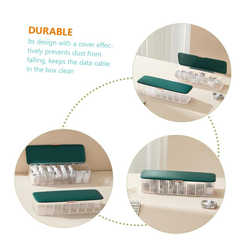 KICHOUSE Cable Storage Box Dustproof Design Multi- Cable Organizer for