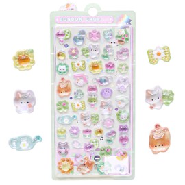 LunarCharm 3D Sticker Set with Cute Cartoon Cats, Mini Puffy Reusable Stickers for Scrapbooks Stickers for Children, Suitable as a Reward and Decoration
