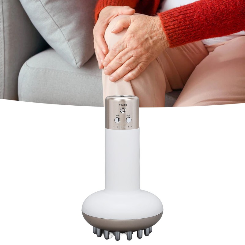 Electric Meridian Brush 6 Gears Hot Compress Microcurrent Vibration Massage